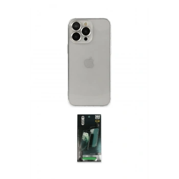 MARSİLYAN™- iPhone 14 Pro Kılıf Ufuk Minimal Özel Seri - Siyah 360 Mat Full Body Arka Koruyucu