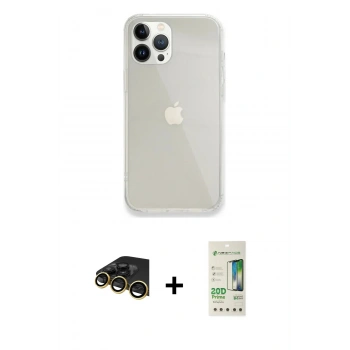 MARSİLYAN™- iPhone 14 Pro Kılıf Vadi Asil Prime - Siyah 20D Premium Cam Ekran Koruyucu + Raze Metal Kamera Lens - GD