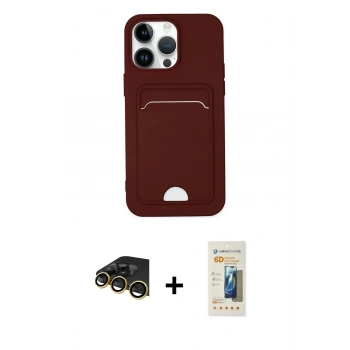 MARSİLYAN™- iPhone 14 Pro Kılıf Vadi Çizgi Prime - Siyah 6D Mat Seramik Hayalet Nano Ekran Koruyucu + Raze Metal Kamera Lens - GD