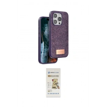 MARSİLYAN™- iPhone 14 Pro Kılıf Vadi Klasik Serisi - Siyah Mat Seramik Nano Ekran Koruyucu