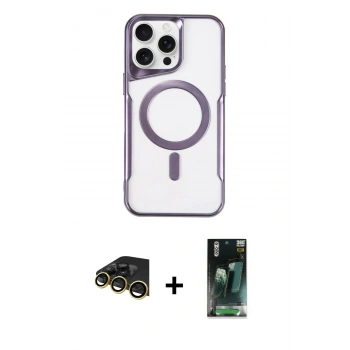 MARSİLYAN™- iPhone 14 Pro Kılıf Yadigar Klasik Özel Seri - Siyah 360 Mat Full Body Arka Koruyucu + Raze Metal Kamera Lens - GD