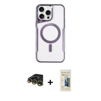 MARSİLYAN™- iPhone 14 Pro Kılıf Yadigar Klasik Özel Seri - Siyah 6D Mat Seramik Hayalet Nano Ekran Koruyucu + Raze Metal Kamera Lens - GD