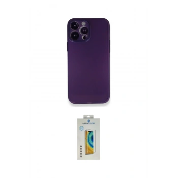 MARSİLYAN™- iPhone 14 Pro Kılıf Yadigar Yansıma Serisi - Siyah Polymer Nano Ekran Koruyucu