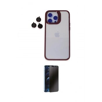 MARSİLYAN™- iPhone 14 Pro Kılıf Yankı Asil Serisi - Siyah 3D Antistatik Hayalet Cam Ekran Koruyucu