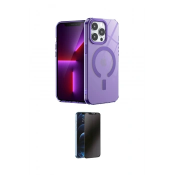 MARSİLYAN™- iPhone 14 Pro Kılıf Yankı Çizgi - Siyah 3D Antistatik Hayalet Cam Ekran Koruyucu