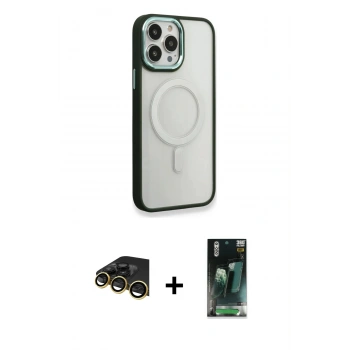 MARSİLYAN™- iPhone 14 Pro Kılıf Yankı Işık Özel Seri - Siyah 360 Mat Full Body Arka Koruyucu + Raze Metal Kamera Lens - GD
