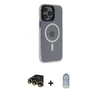 MARSİLYAN™- iPhone 14 Pro Kılıf Yankı Işık Prime - Siyah Joko Magic 5D Cam + Raze Metal Kamera Lens - GD