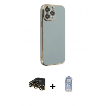 MARSİLYAN™- iPhone 14 Pro Kılıf Yankı Serisi - Siyah Joko Magic 5D Cam + Raze Metal Kamera Lens - GD