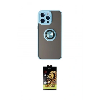 MARSİLYAN™- iPhone 14 Pro Kılıf Yörünge Çizgi - Siyah Buffer Cam Ekran Koruyucu