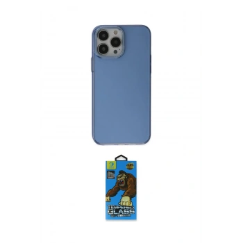MARSİLYAN™- iPhone 14 Pro Kılıf Zirve Doku Koleksiyonu - Siyah 18D Cam Ekran Koruyucu