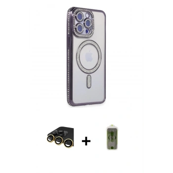 MARSİLYAN™- iPhone 14 Pro Kılıf Zirve Doku Prime - Siyah Joko Magic 5D Hayalet Cam + Raze Metal Kamera Lens - GD
