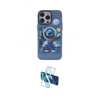 MARSİLYAN™- iPhone 14 Pro Kılıf Zirve Form Özel Seri - Siyah 3D Antistatik Cam Ekran Koruyucu