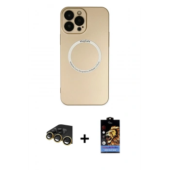 MARSİLYAN™- iPhone 14 Pro Kılıf Zirve Klasik Prime - Siyah Buffer Hayalet Cam Ekran Koruyucu + Raze Metal Kamera Lens - GD