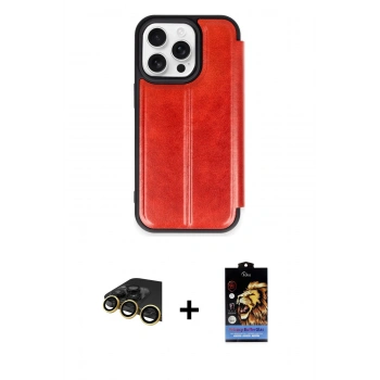 MARSİLYAN™- iPhone 14 Pro Kılıf Zirve Yansıma Serisi - Siyah Buffer Hayalet Cam Ekran Koruyucu + Raze Metal Kamera Lens - GD