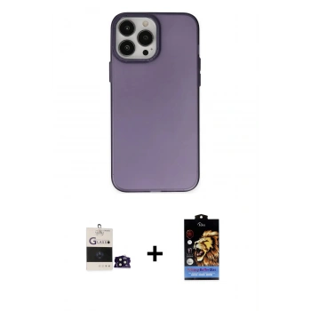 MARSİLYAN™- iPhone 14 Pro Max Kılıf Ahenk Çizgi Prime - Siyah Buffer Hayalet Cam Ekran Koruyucu + Bilvis Titan Kamera Lens - SH