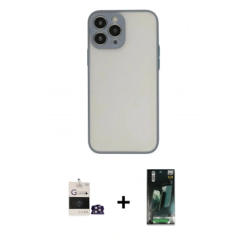 MARSİLYAN™- iPhone 14 Pro Max Kılıf Ahenk Çizgi Serisi - Şeffaf 360 Full Body Arka Koruyucu + Bilvis Titan Kamera Lens - GS