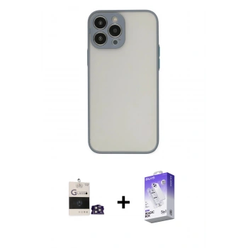 MARSİLYAN™- iPhone 14 Pro Max Kılıf Ahenk Çizgi Serisi - Siyah Bilvis 5in1 3D Magic Cam Ekran Koruyucu + Bilvis Titan Kamera Lens - GS