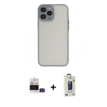 MARSİLYAN™- iPhone 14 Pro Max Kılıf Ahenk Çizgi Serisi - Siyah Bilvis Hayalet Cam Ekran Koruyucu + Bilvis Titan Kamera Lens - DNMR