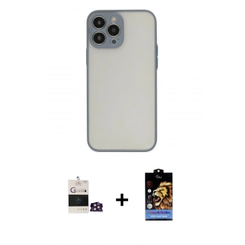 MARSİLYAN™- iPhone 14 Pro Max Kılıf Ahenk Çizgi Serisi - Siyah Buffer Hayalet Cam Ekran Koruyucu + Bilvis Titan Kamera Lens - GD