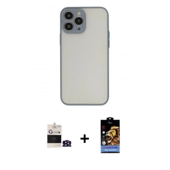 MARSİLYAN™- iPhone 14 Pro Max Kılıf Ahenk Çizgi Serisi - Siyah Buffer Hayalet Cam Ekran Koruyucu + Bilvis Titan Kamera Lens - DNMR