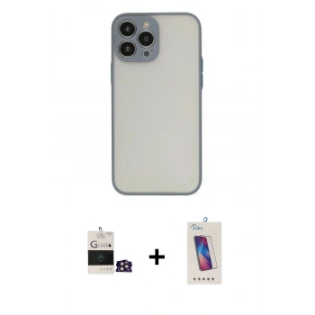 MARSİLYAN™- iPhone 14 Pro Max Kılıf Ahenk Çizgi Serisi - Siyah Joko 5D Cam + Bilvis Titan Kamera Lens - GD