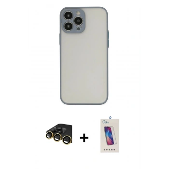 MARSİLYAN™- iPhone 14 Pro Max Kılıf Ahenk Çizgi Serisi - Siyah Joko 5D Cam + Raze Metal Kamera Lens - GD