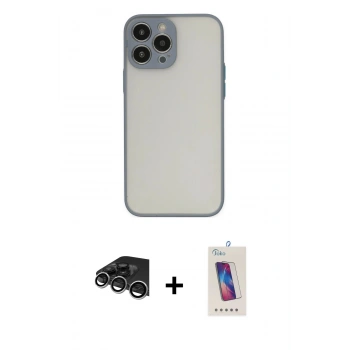 MARSİLYAN™- iPhone 14 Pro Max Kılıf Ahenk Çizgi Serisi - Siyah Joko 5D Cam + Raze Metal Kamera Lens - GS