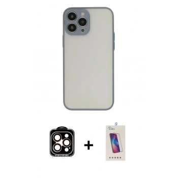 MARSİLYAN™- iPhone 14 Pro Max Kılıf Ahenk Çizgi Serisi - Siyah Joko 5D Cam + PVD Metal Kamera Lens - TU