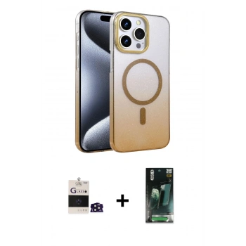 MARSİLYAN™- iPhone 14 Pro Max Kılıf Ahenk Doku Özel Seri - Siyah 360 Mat Full Body Arka Koruyucu + Bilvis Titan Kamera Lens - DNMR