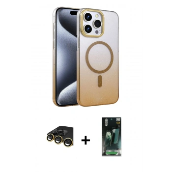 MARSİLYAN™- iPhone 14 Pro Max Kılıf Ahenk Doku Özel Seri - Siyah 360 Mat Full Body Arka Koruyucu + Raze Metal Kamera Lens - GD