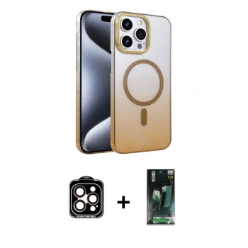 MARSİLYAN™- iPhone 14 Pro Max Kılıf Ahenk Doku Özel Seri - Siyah 360 Mat Full Body Arka Koruyucu + PVD Metal Kamera Lens - TU