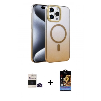 MARSİLYAN™- iPhone 14 Pro Max Kılıf Ahenk Doku Özel Seri - Siyah Buffer Hayalet Cam Ekran Koruyucu + Bilvis Titan Kamera Lens - DNMR