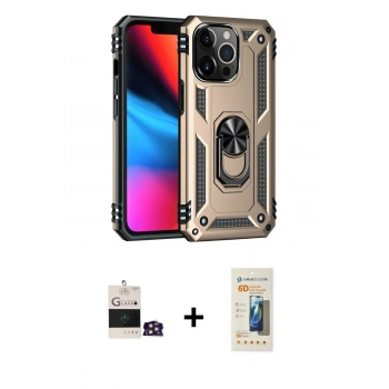 MARSİLYAN™- iPhone 14 Pro Max Kılıf Ahenk Klasik Koleksiyonu - Siyah 6D Mat Seramik Hayalet Nano Ekran Koruyucu + Bilvis Titan Kamera Lens - GD
