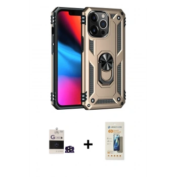 MARSİLYAN™- iPhone 14 Pro Max Kılıf Ahenk Klasik Koleksiyonu - Siyah 6D Mat Seramik Hayalet Nano Ekran Koruyucu + Bilvis Titan Kamera Lens - DNMR