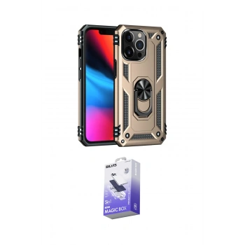 MARSİLYAN™- iPhone 14 Pro Max Kılıf Ahenk Klasik Koleksiyonu - Siyah Bilvis 5in1 5D Magic Hayalet Cam Ekran Koruyucu