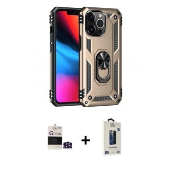 MARSİLYAN™- iPhone 14 Pro Max Kılıf Ahenk Klasik Koleksiyonu - Siyah Bilvis Hayalet Cam Ekran Koruyucu + Bilvis Titan Kamera Lens - DNMR