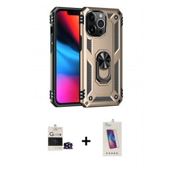 MARSİLYAN™- iPhone 14 Pro Max Kılıf Ahenk Klasik Koleksiyonu - Siyah Joko 5D Cam + Bilvis Titan Kamera Lens - SH
