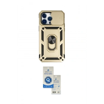 MARSİLYAN™- iPhone 14 Pro Max Kılıf Ahenk Klasik - Şeffaf Royal Nano Ekran Koruyucu