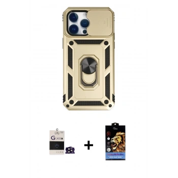 MARSİLYAN™- iPhone 14 Pro Max Kılıf Ahenk Klasik - Siyah Buffer Hayalet Cam Ekran Koruyucu + Bilvis Titan Kamera Lens - DNMR