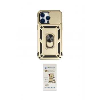 MARSİLYAN™- iPhone 14 Pro Max Kılıf Ahenk Klasik - Siyah Mat Seramik Nano Ekran Koruyucu