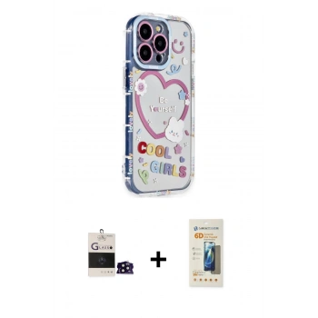 MARSİLYAN™- iPhone 14 Pro Max Kılıf Ahenk Modern Serisi - Siyah 6D Mat Seramik Hayalet Nano Ekran Koruyucu + Bilvis Titan Kamera Lens - SH