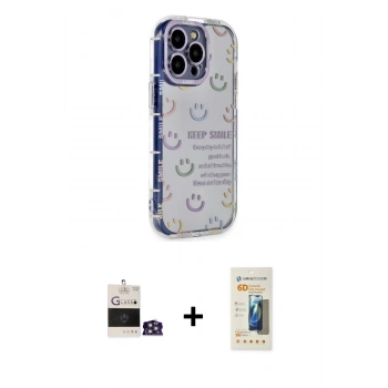 MARSİLYAN™- iPhone 14 Pro Max Kılıf Ahenk Modern Serisi - Siyah 6D Mat Seramik Hayalet Nano Ekran Koruyucu + Bilvis Titan Kamera Lens - GS