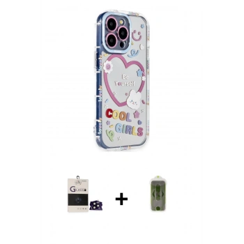 MARSİLYAN™- iPhone 14 Pro Max Kılıf Ahenk Modern Serisi - Siyah Joko Magic 5D Hayalet Cam + Bilvis Titan Kamera Lens - SH