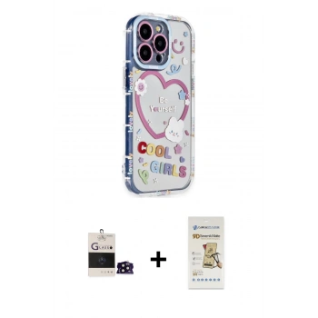 MARSİLYAN™- iPhone 14 Pro Max Kılıf Ahenk Modern Serisi - Siyah Mat Seramik Nano Ekran Koruyucu + Bilvis Titan Kamera Lens - SH
