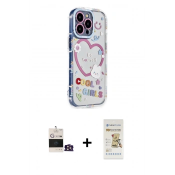 MARSİLYAN™- iPhone 14 Pro Max Kılıf Ahenk Modern Serisi - Siyah Mat Seramik Nano Ekran Koruyucu + Bilvis Titan Kamera Lens - GD
