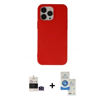 MARSİLYAN™- iPhone 14 Pro Max Kılıf Ahenk Serisi - Şeffaf Royal Nano Ekran Koruyucu + Bilvis Titan Kamera Lens - SH