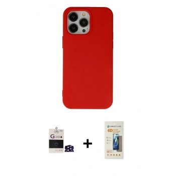 MARSİLYAN™- iPhone 14 Pro Max Kılıf Ahenk Serisi - Siyah 6D Mat Seramik Hayalet Nano Ekran Koruyucu + Bilvis Titan Kamera Lens - DNMR