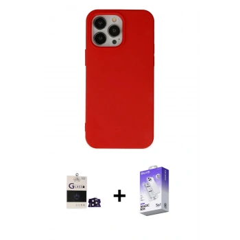 MARSİLYAN™- iPhone 14 Pro Max Kılıf Ahenk Serisi - Siyah Bilvis 5in1 3D Magic Cam Ekran Koruyucu + Bilvis Titan Kamera Lens - DNMR