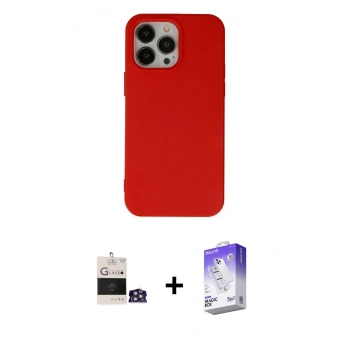 MARSİLYAN™- iPhone 14 Pro Max Kılıf Ahenk Serisi - Siyah Bilvis 5in1 3D Magic Cam Ekran Koruyucu + Bilvis Titan Kamera Lens - GS