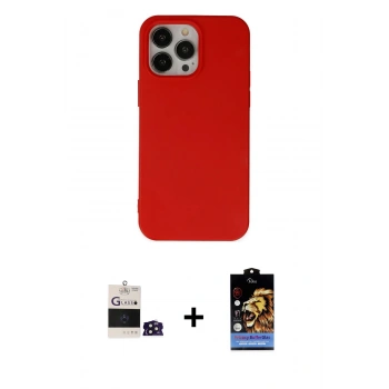 MARSİLYAN™- iPhone 14 Pro Max Kılıf Ahenk Serisi - Siyah Buffer Hayalet Cam Ekran Koruyucu + Bilvis Titan Kamera Lens - DNMR